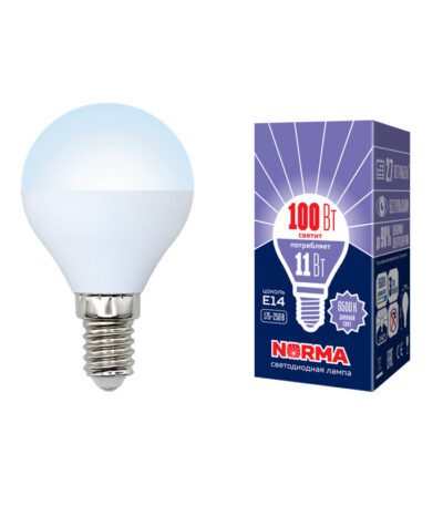 Лампа светодиодная (UL-00003830) Volpe E14 11W 6500K матовая LED-G45-11W/DW/E14/FR/NR