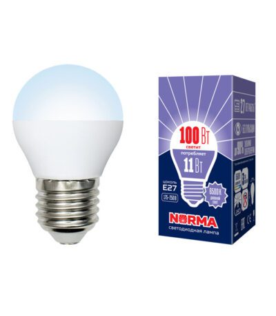 Лампа светодиодная (UL-00003833) Volpe E27 11W 6500K матовая LED-G45-11W/DW/E27/FR/NR
