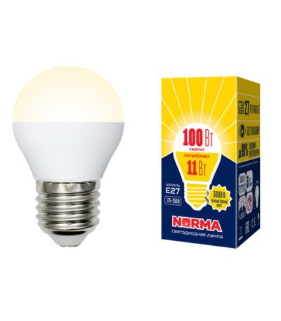 Лампа светодиодная (UL-00003835) Volpe E27 11W 3000K матовая LED-G45-11W/WW/E27/FR/NR