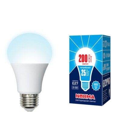 Лампа светодиодная (UL-00004470) Volpe E27 25W 4000K матовая LED-A70-25W/4000K/E27/FR/NR