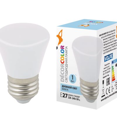 Лампа светодиодная Volpe Decor color LED-D45-1W/6000K/E27/FR/С BELL UL-00005804