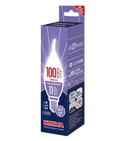 Лампа светодиодная Volpe Norma LED-CW37-11W/6500K/E14/FR/NR UL-00010991