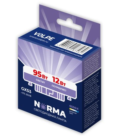Лампа светодиодная Volpe Norma LED-GX53-12W/6500K/GX53/FR/NR UL-00011431