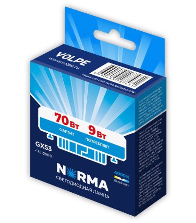 Лампа светодиодная Volpe Norma LED-GX53-9W/4000K/GX53/FR/NR UL-00011427