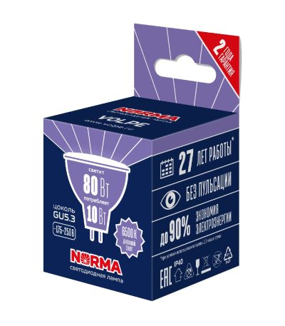 Лампа светодиодная Volpe Norma LED-JCDR-10W/6500K/GU5.3/NR UL-00011002