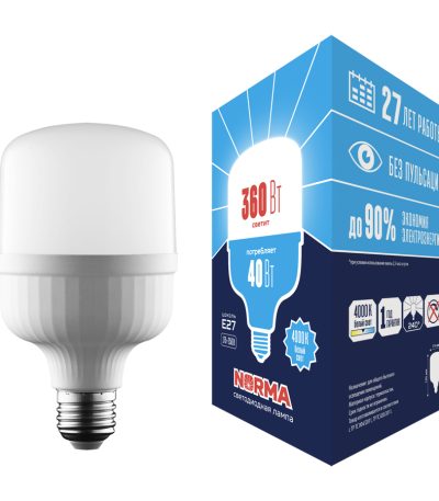 Лампа светодиодная Volpe Norma LED-M80-40W/4000K/E27/FR/NR UL-00006789