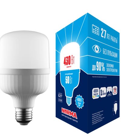 Лампа светодиодная Volpe Norma LED-M80-50W/4000K/E27/FR/NR UL-00006791