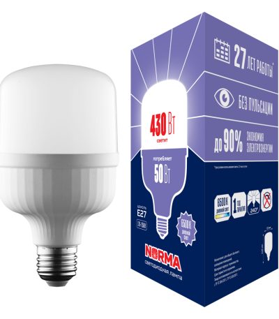 Лампа светодиодная Volpe Norma LED-M80-50W/6500K/E27/FR/NR UL-00006792