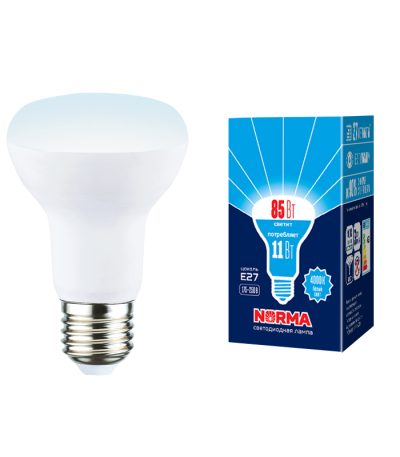 Лампа светодиодная Volpe Norma LED-R63-11W/4000K/E27/FR/NR картон UL-00005775