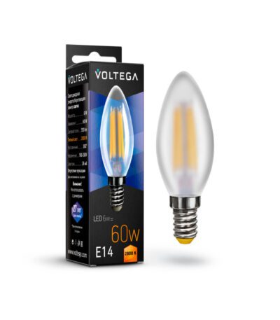 Лампа светодиодная Voltega E14 6W 2800К матовая VG10-CW2E14warm6W-F 7025