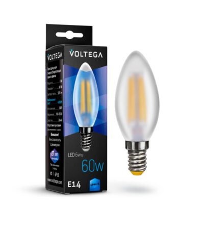 Лампа светодиодная Voltega E14 6W 4000К матовая VG10-CW2E14cold6W-F 7026