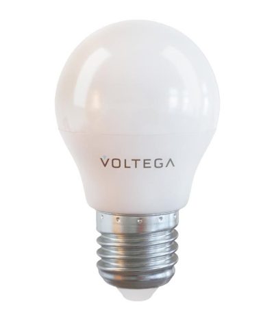Лампа светодиодная Voltega E27 7W 4000К груша матовая VG2-G45E27cold7W 7053