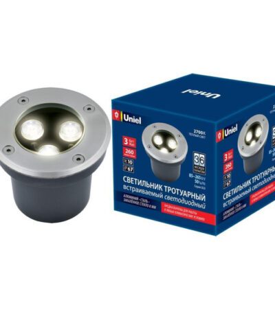 Ландшафтный светодиодный светильник (UL-00006820) Uniel ULU-B10A-3W/2700K IP67 Grey