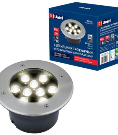 Ландшафтный светодиодный светильник (UL-00006826) Uniel ULU-B12A-9W/2700K IP67 Grey