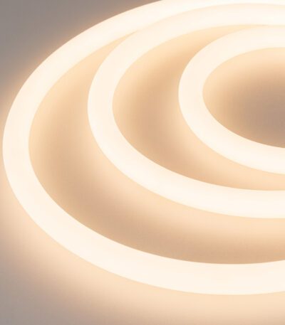 Лента герметичная Arlight MOONLIGHT-TOP-A336-D18mm 24V Warm3000 360deg (14.4 W/m, IP65, 2835, 5m, wire x1) 038754