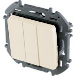 Выключатель трехклавишный Legrand Inspiria 673641