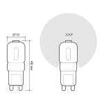 Лампа светодиодная Gauss G9 3W 3000К прозрачная 14913