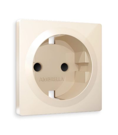 Лицевая панель для розетки с/з и шторками Ambrella Volt Alfa AP3070