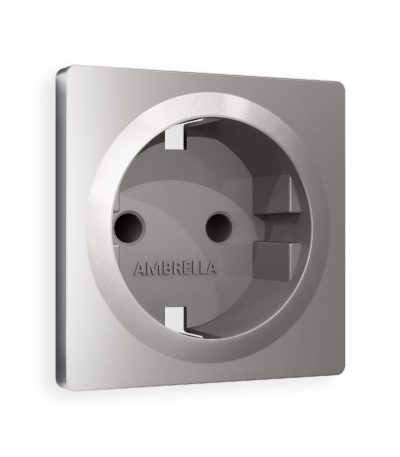 Лицевая панель для розетки с/з и шторками Ambrella Volt Alfa AP5070