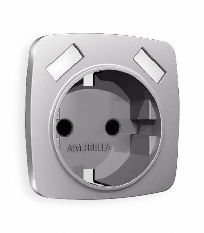 Лицевая панель для розетки с/з со шторками 2USB A+A Ambrella Volt Omega OP5090