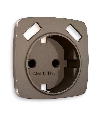Лицевая панель для розетки с/з со шторками 2USB A+A Ambrella Volt Omega OP6390