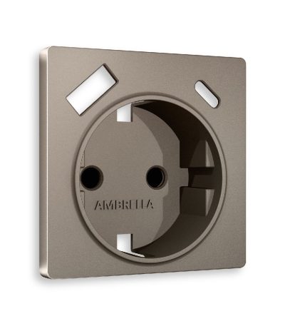 Лицевая панель для розетки с/з со шторками 2USB A+C Ambrella Volt Alfa AP6400