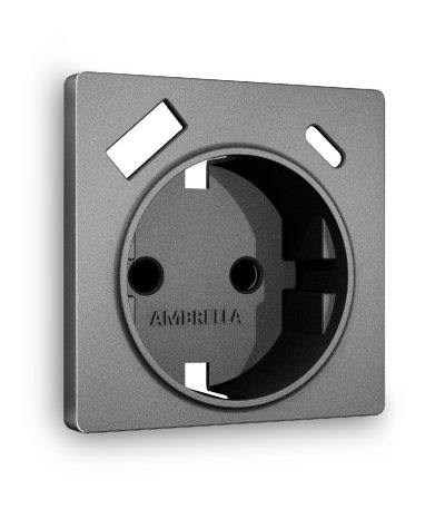 Лицевая панель для розетки с/з со шторками 2USB A+C Ambrella Volt Alfa AP6600