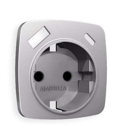 Лицевая панель для розетки с/з со шторками 2USB A+C Ambrella Volt Omega OP5100