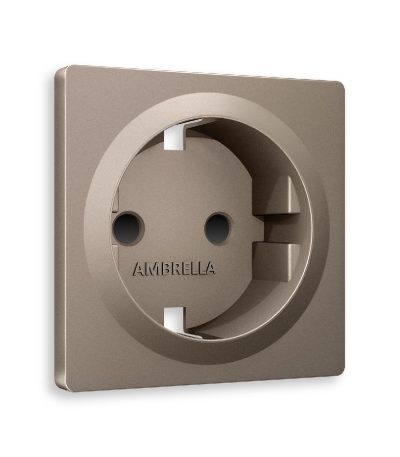 Лицевая панель для розетки с/з со шторками Ambrella Volt Alfa AP6370