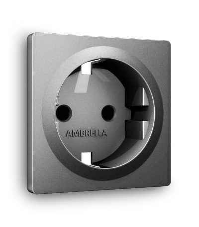 Лицевая панель для розетки с/з со шторками Ambrella Volt Alfa AP6570