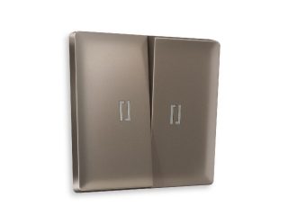 Лицевая панель для выключателя двухклавишного с подсветкой Ambrella Volt Alfa AP6340