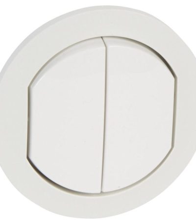 Лицевая панель Legrand Celiane выключателя двухклавишного белая 067802