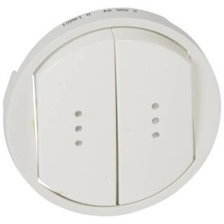 Лицевая панель Legrand Celiane выключателя двухклавишного с подсветкой белая 068004