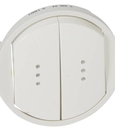 Лицевая панель Legrand Celiane выключателя двухклавишного с подсветкой белая 068004