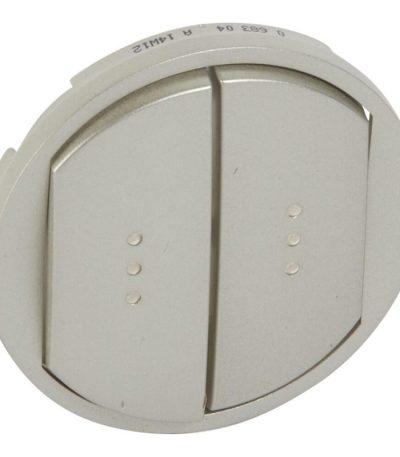 Лицевая панель Legrand Celiane выключателя двухклавишного с подсветкой титановая 068304