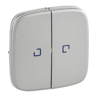 Лицевая панель Legrand Valena Allure выключателя двухклавишного с подсветкой алюминий 755227