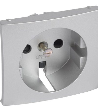 Лицевая панель Legrand Valena розетки 2К+З со шторками алюминий 770257