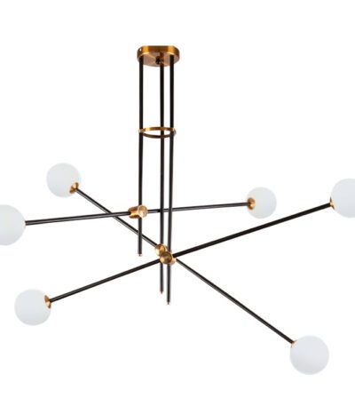 Люстра на штанге Delight Collection Bistro Globe 9389P/6 black/gold