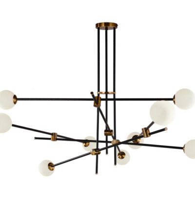 Люстра на штанге Delight Collection Bistro Globe 9389P/9 black/gold