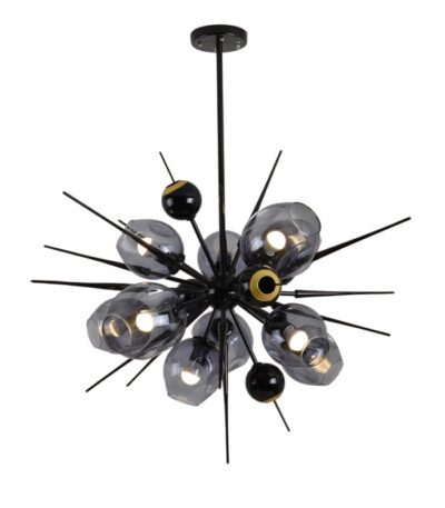 Люстра на штанге Delight Collection Burst 9720P-10S black/smoky