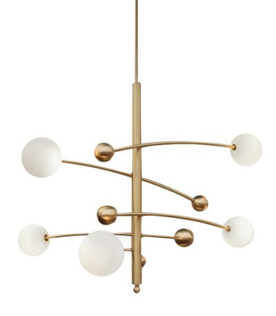 Люстра на штанге Delight Collection Globe Mobile 10215P/5 brass