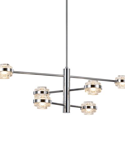 Люстра на штанге Delight Collection MD22030002 MX22030002-6A chrome/clear