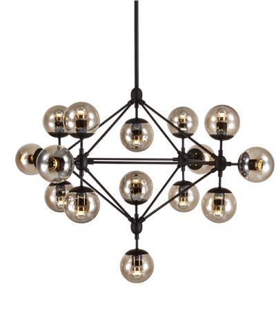 Люстра на штанге Delight Collection Modo 8916P/15 black/cognac