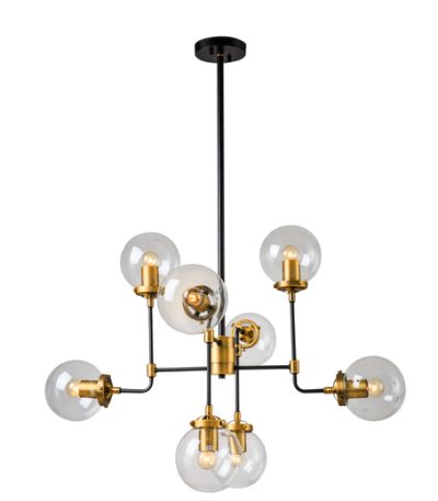 Люстра на штанге Elvan LU-171/8-E27-Bk-Gl