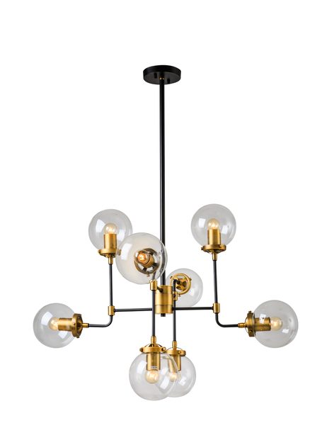 Люстра на штанге Elvan LU-171/8-E27-Bk-Gl Люстра на штанге Elvan LU-171/8-E27-Bk-Gl