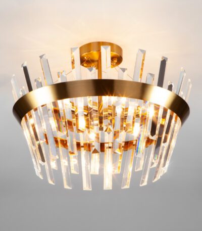 Люстра на штанге Eurosvet 10111/5 золотая бронза / прозрачный хрусталь Strotskis