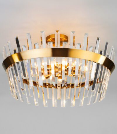 Люстра на штанге Eurosvet 10111/8 золотая бронза/прозрачный хрусталь Strotskis