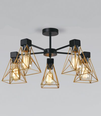 Люстра на штанге Eurosvet Trappola 70107/5 черный/латунь a061402