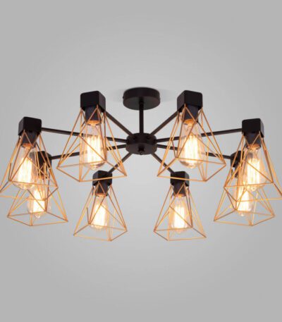 Люстра на штанге Eurosvet Trappola 70107/8 черный/латунь a061403