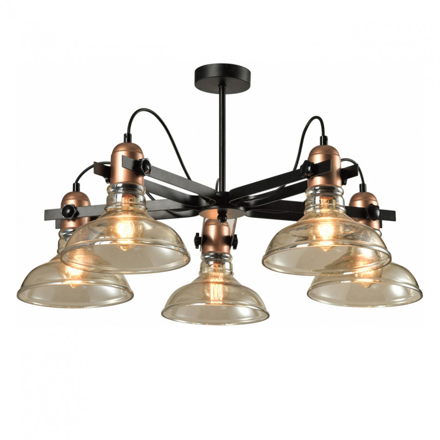 Люстра на штанге IMEX Master MD.20552-5-S-BK+AB Люстра на штанге IMEX Master MD.20552-5-S-BK+AB